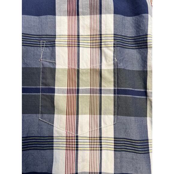 UNTUCKit Blue Red Tan Plaid Shirt Size XXLARGE 100% Cotton Relaxed Fit - Picture 6 of 10